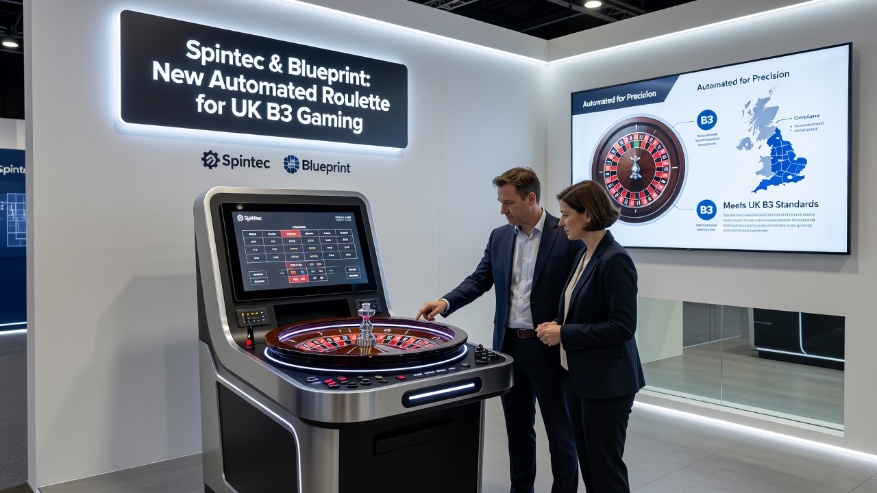 Close up view of the mechanical roulette wheel mechanism developed for automated B3 gaming